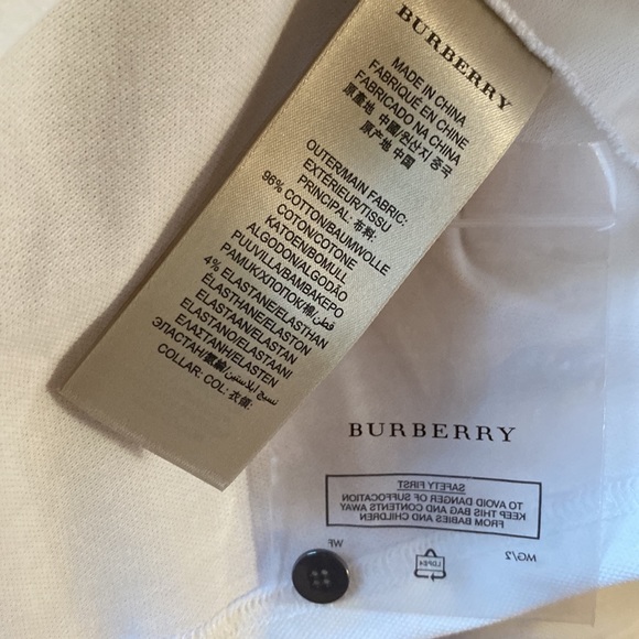 Burberry Long Sleeve Check Collar Polo Shirt - Picture 6 of 7